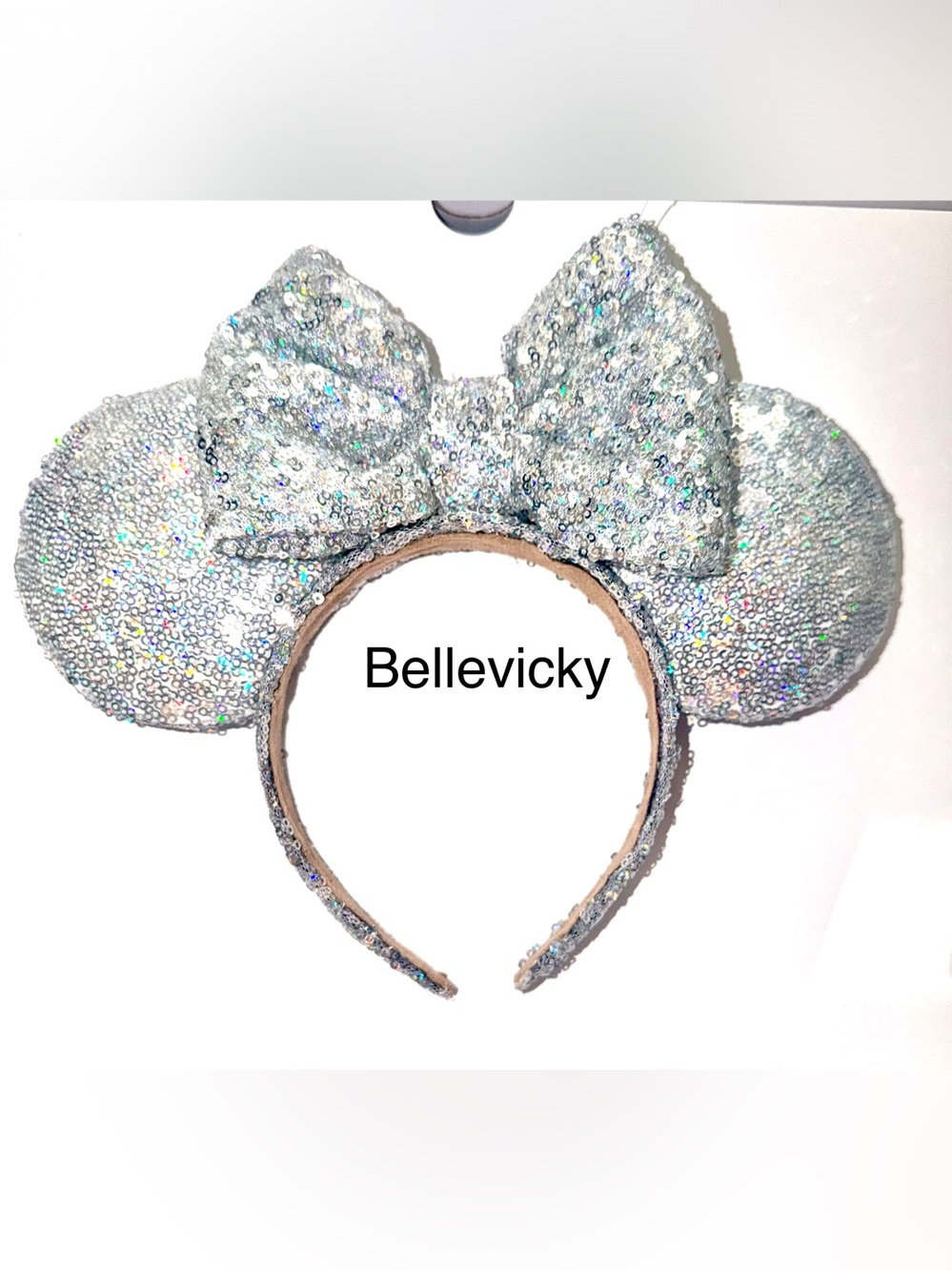 Disney Silver Sequin Minnie Ear Headband No Tags